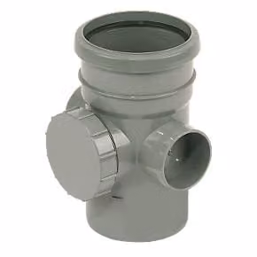 FloPlast Grey Access Pipe with Single Socket 110mm