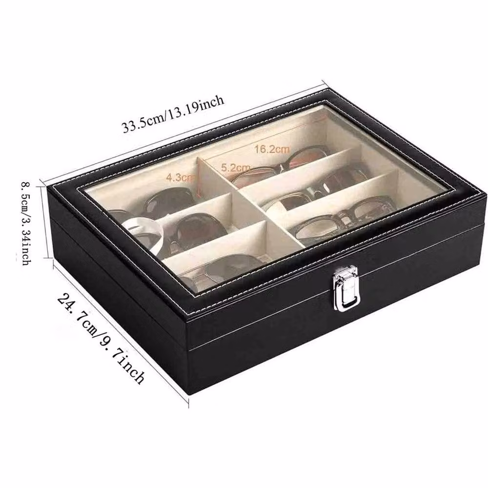 NESTLUNE Sunglasses Storage Box with 8 Compartments in Black – 2