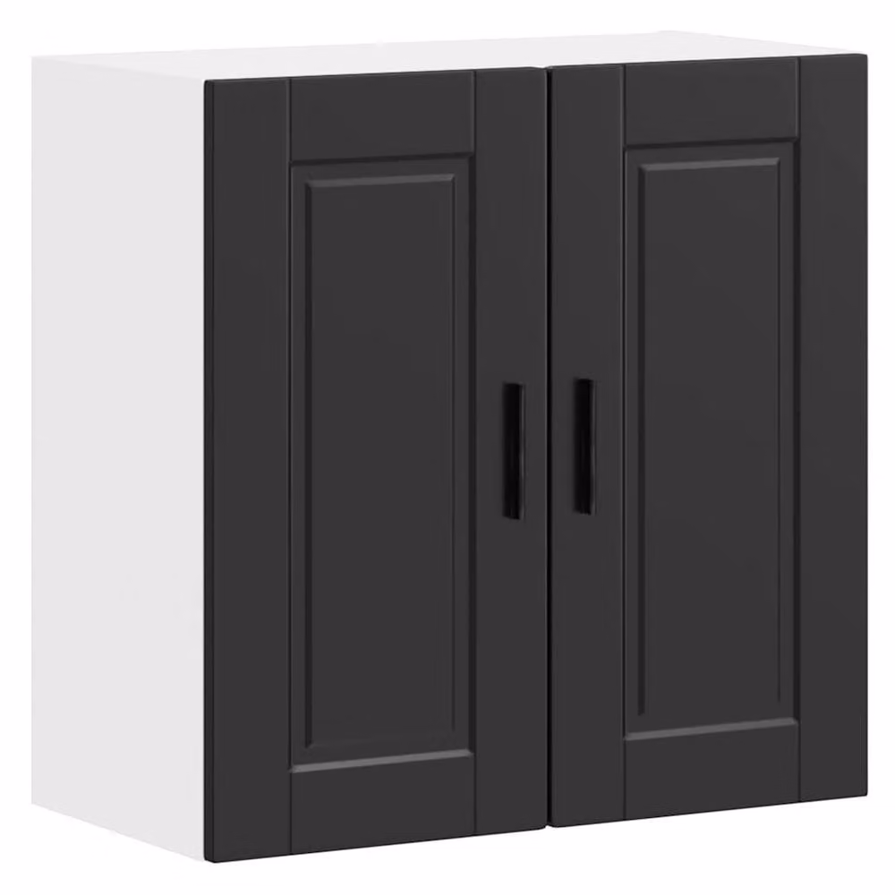 Berkfield Home Porto Black Wall Mounted Kitchen Cabinet with Hinged Doors and Internal Shelves, W/D/H: 60 x 31 x 60 cm – 2
