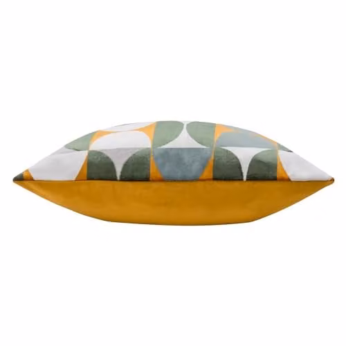 Paoletti Bardot Cut Velvet Square Polyester Filled Cushion, W/D/H: 50 x 50 x 50 cm, Yellow – 2