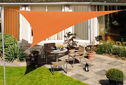 Kookaburra Triangle Water Resistant Garden Patio Sun Shade Sail Canopy in Orange – 2