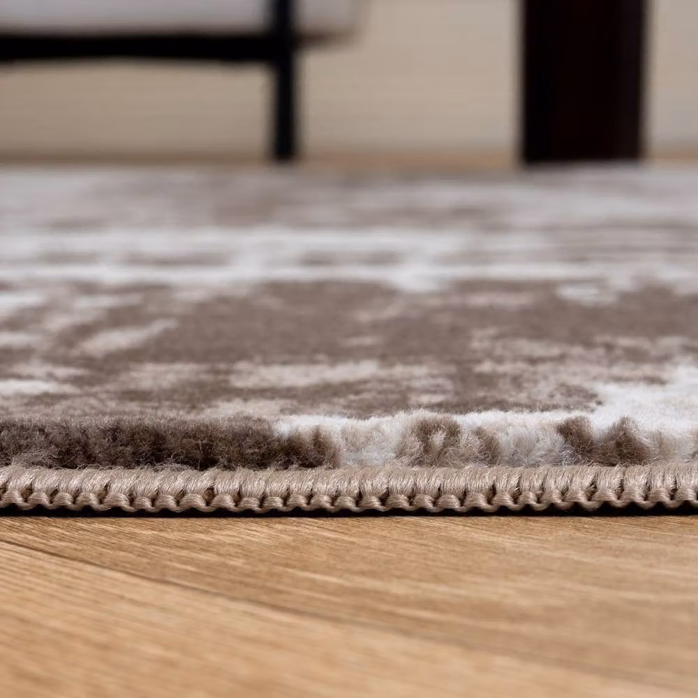 THE RUGS Elaris Stain Resistant Abstract Area Rug in Beige and Ivory, W: 160 cm, D: 230 cm – 2