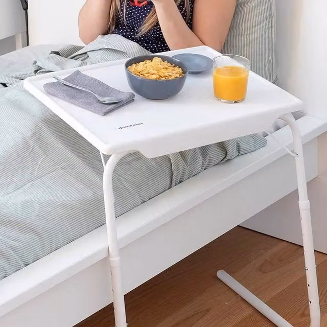 EONLION White Portable Folding Table with Height and Tilt Adjustment, W: 100 cm – 1