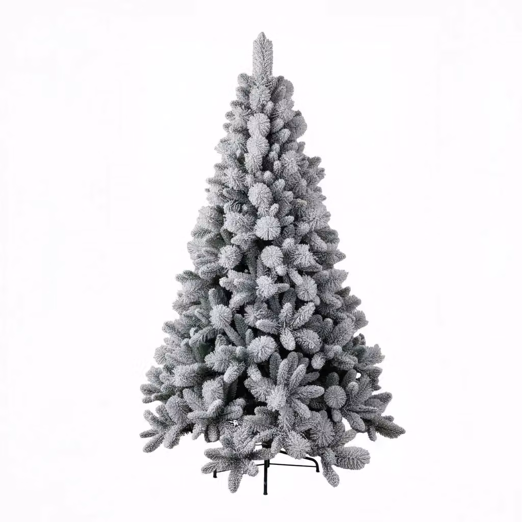Shatchi 5FT Helsinki Fir Artificial Christmas Tree in Green and White with Frosted Snowy Boulder Pine Tips, Height: 152.4 cm – 3