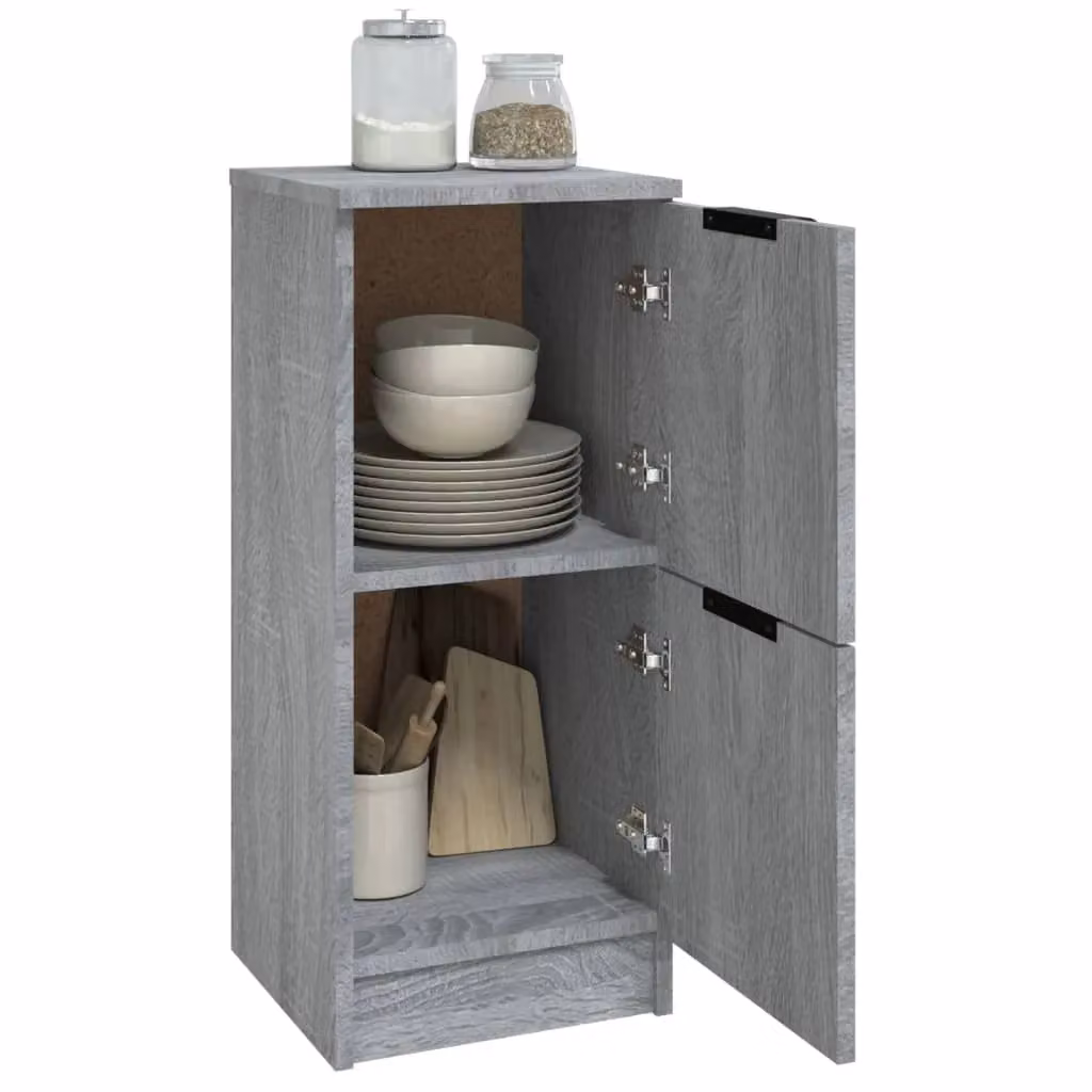 Berkfield Home Set of 2 Grey Sonoma Sideboards in Engineered Wood, W/D/H: 30 x 30 x 70 cm – 2