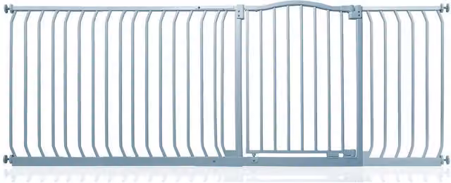 Safetots Curved Top Safety Gate in Matt Grey, Extendable No-Drill Swing Door for Doors and Stairs, Width: 198 cm - 207 cm, Height: 75.6 cm