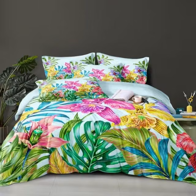 Ezysleep Multicoloured Floral Printed Duvet Set and Pillowcase, 200 cm