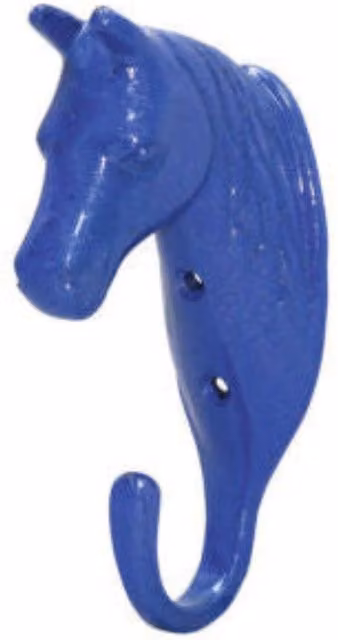 Betley Butterfly Horse Head Single Metal Wall Hook in Blue