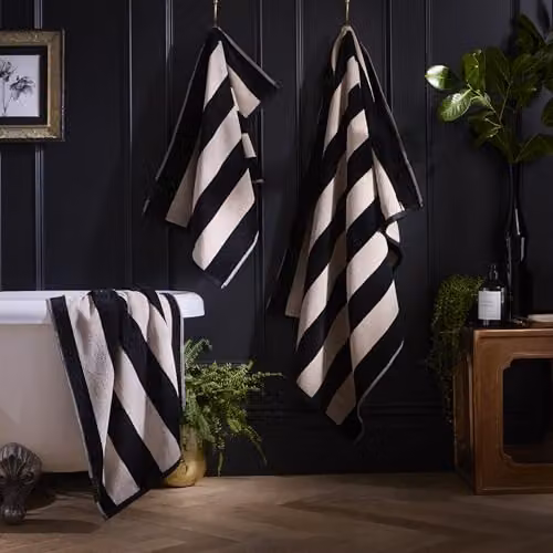 Ulster Weavers Striped Cotton Hand Towel in Black – 2