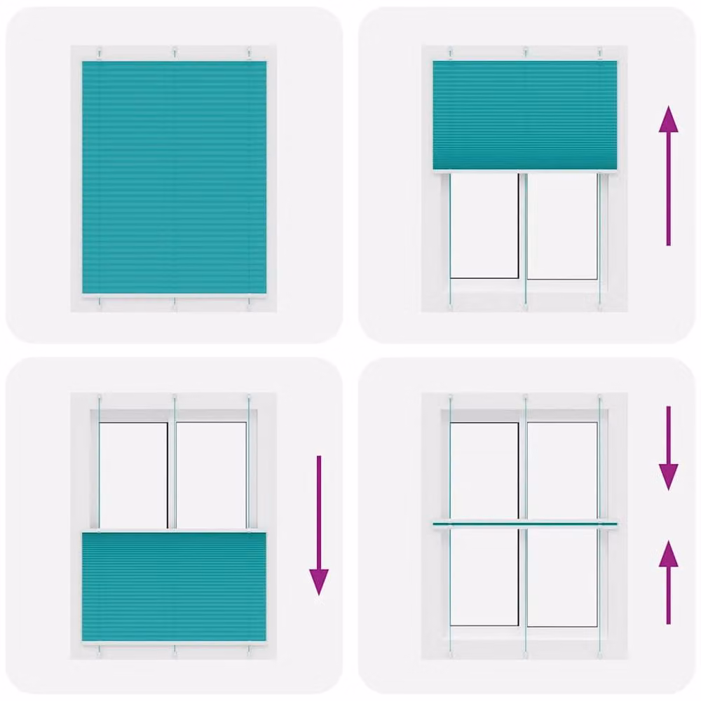 Berkfield Home Single Pleat Blind in Petrol Green, W: 110 cm, H: 150 cm – 2
