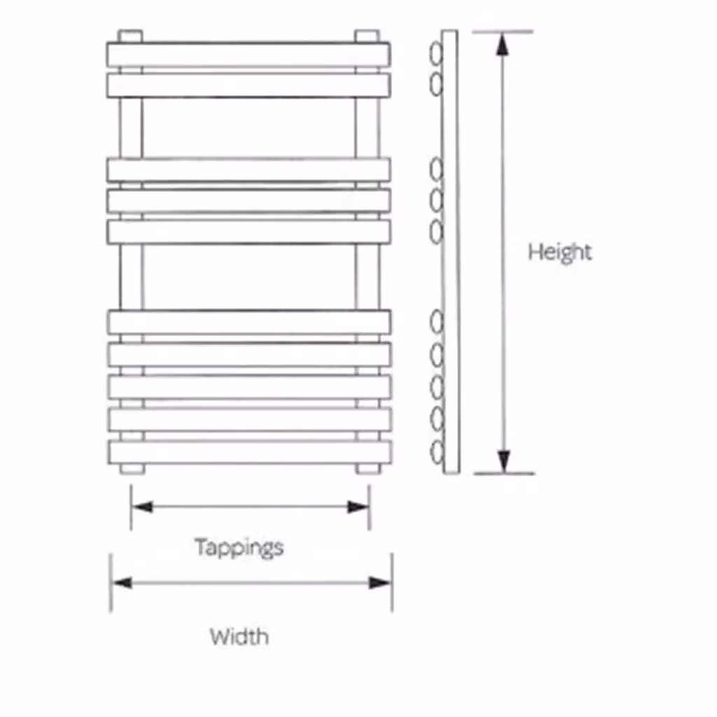 Clifton Stainless Steel Vertical Bathroom Towel Radiator in Silver, H 80 cm x W 50 cm – 3