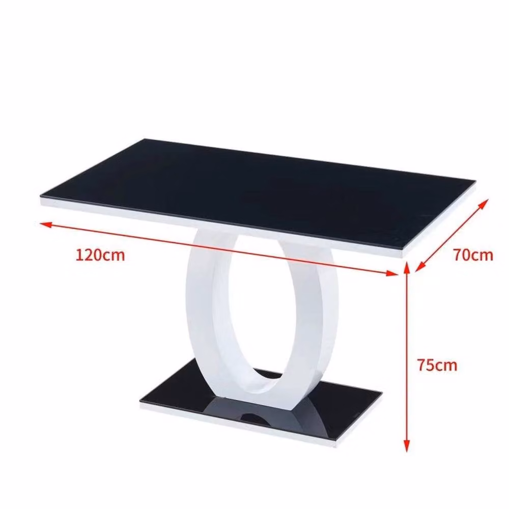 SPETLEK Modern Rectangular Glass Dining Table in Black Glossy Finish – 2
