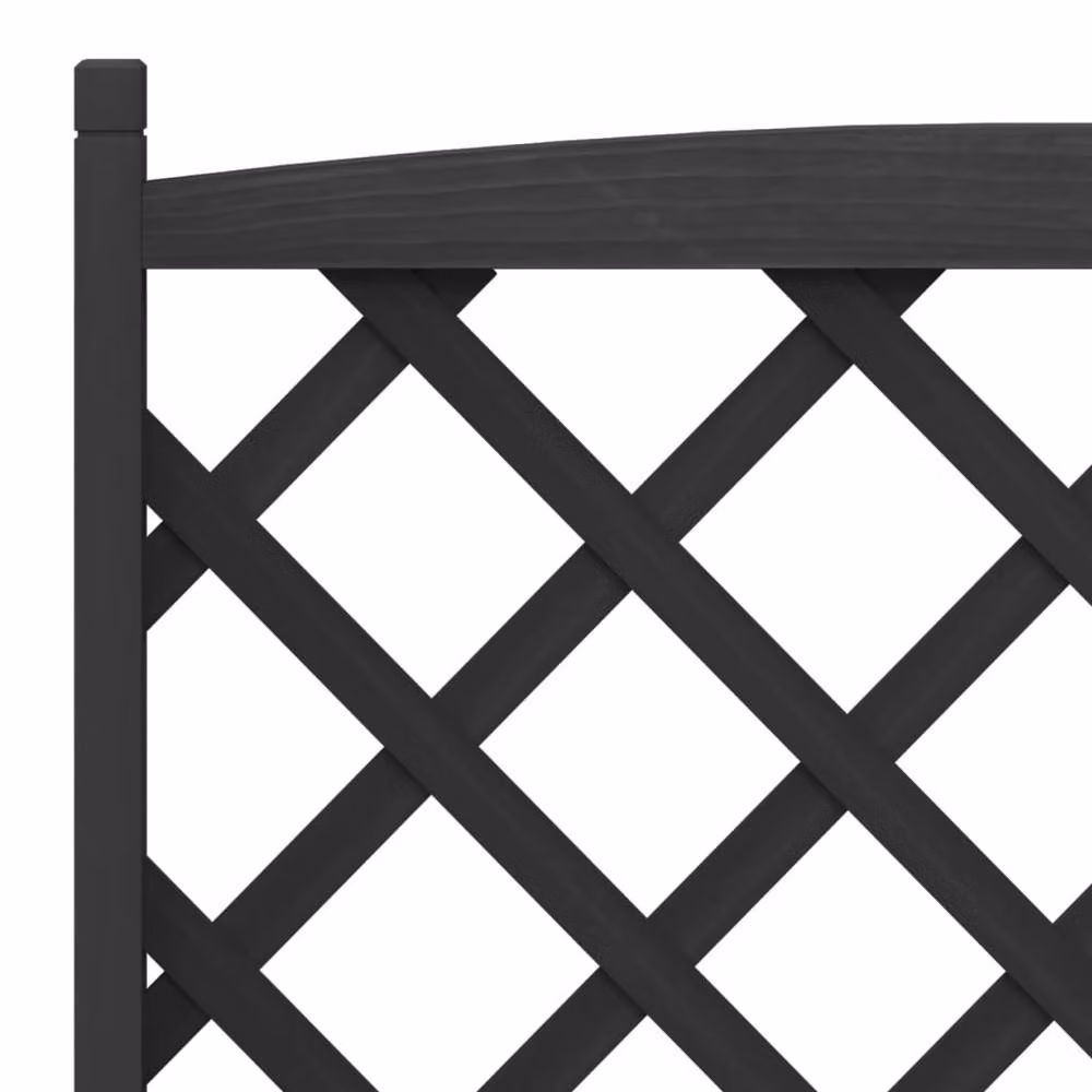 Berkfield Home Black Solid Wood Planter with Trellis for Climbers, H 180 x W 90 x D 35 cm – 3