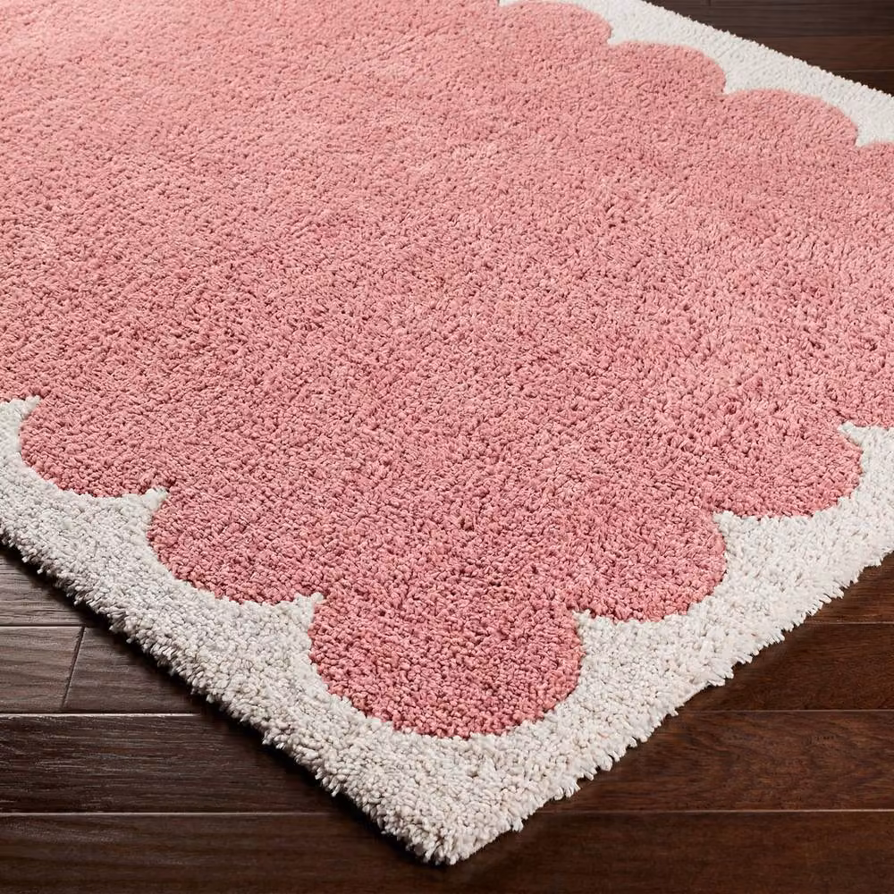 Livabliss Fossay Shag Washable Modern High Pile Living Room Rug in Black and Pink, W: 200 cm, D: 275 cm – 3