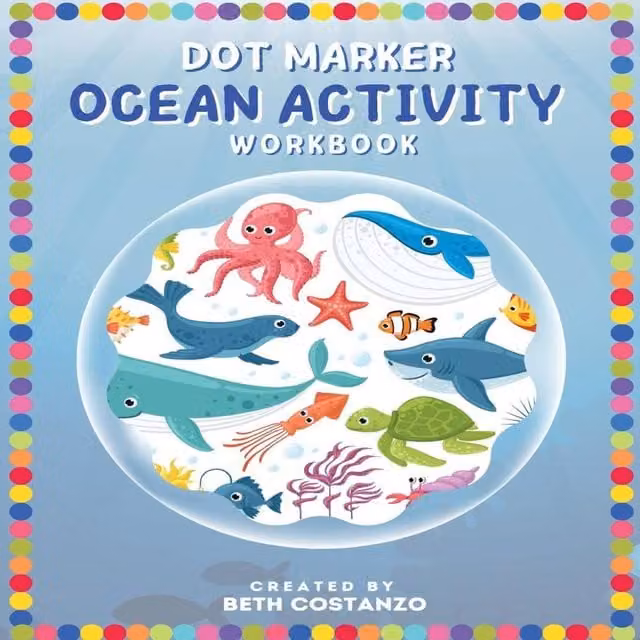 Beth Costanzo Dot Marker Ocean Activity Workbook Multicolour Paperback
