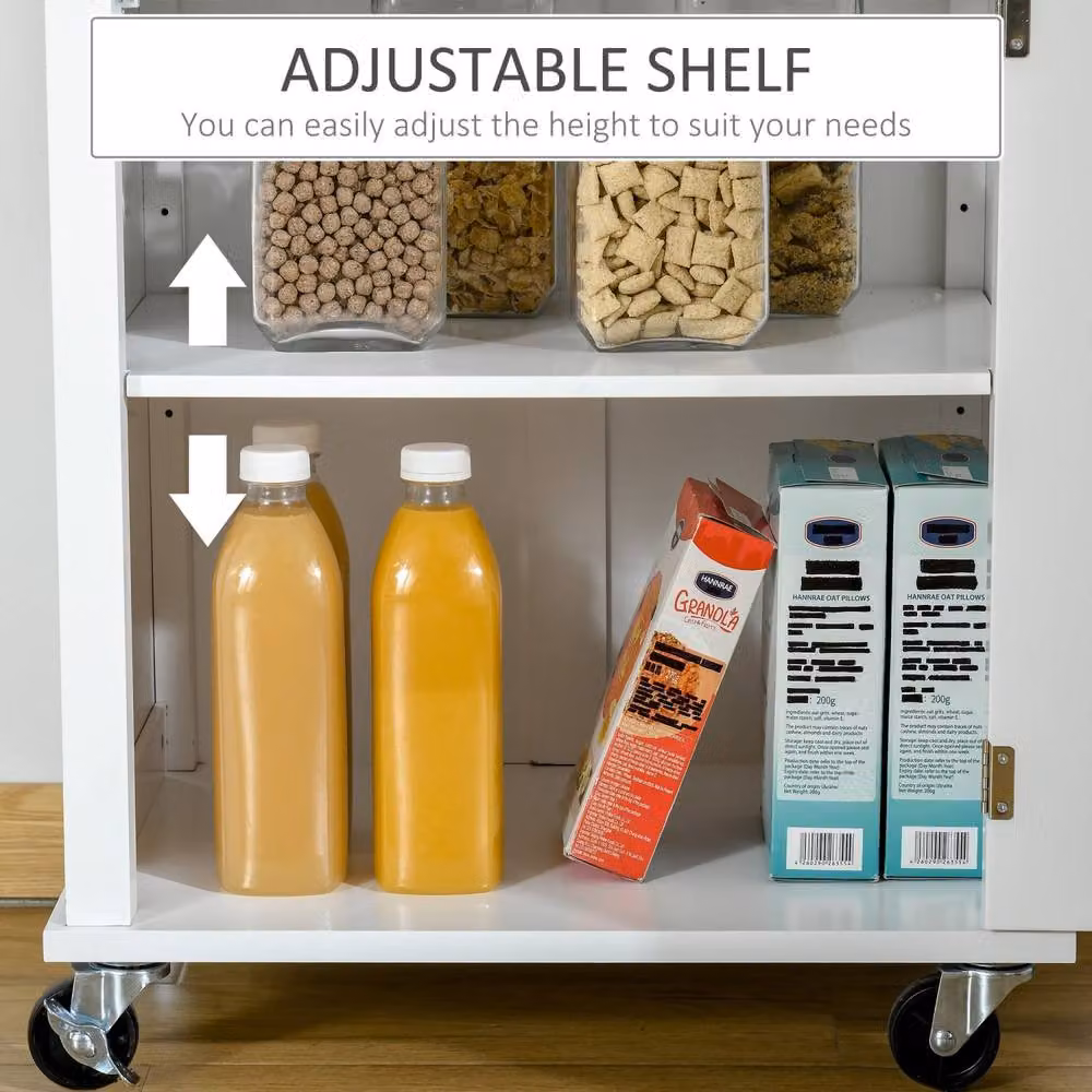 Wyld Haus Sofi White Kitchen Trolley with Drawer, Cupboard and Towel Rail – 4