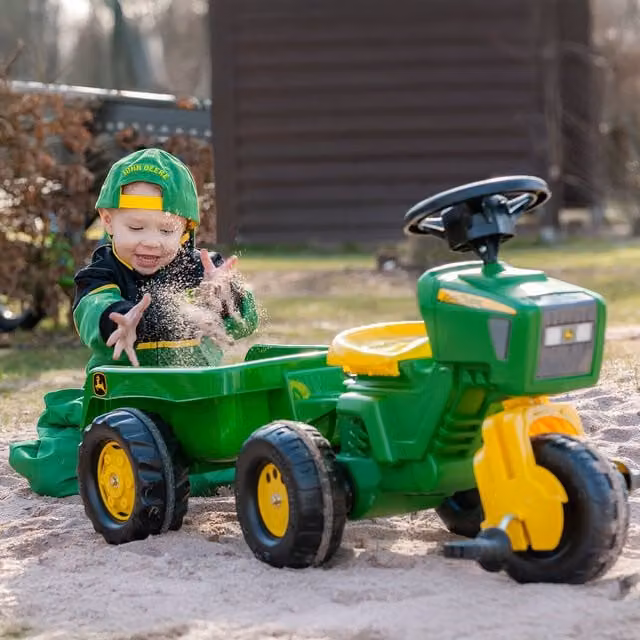 John Deere Trio Tractor with E.S.W. Trailer, Green