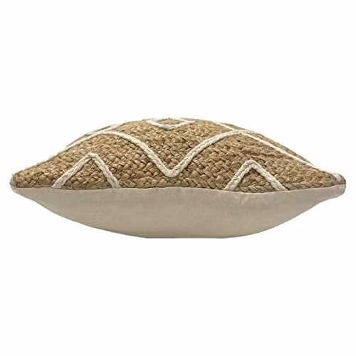 Riva Home Boho Square Jute and Cotton Cushion in Beige, W/D/H: 45 x 45 x 45 cm – 2