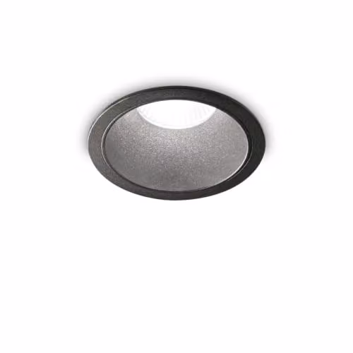 Ideal Lux Game LED Recessed Downlight, Black and Gold, 4000K, Diameter: 8.5 cm