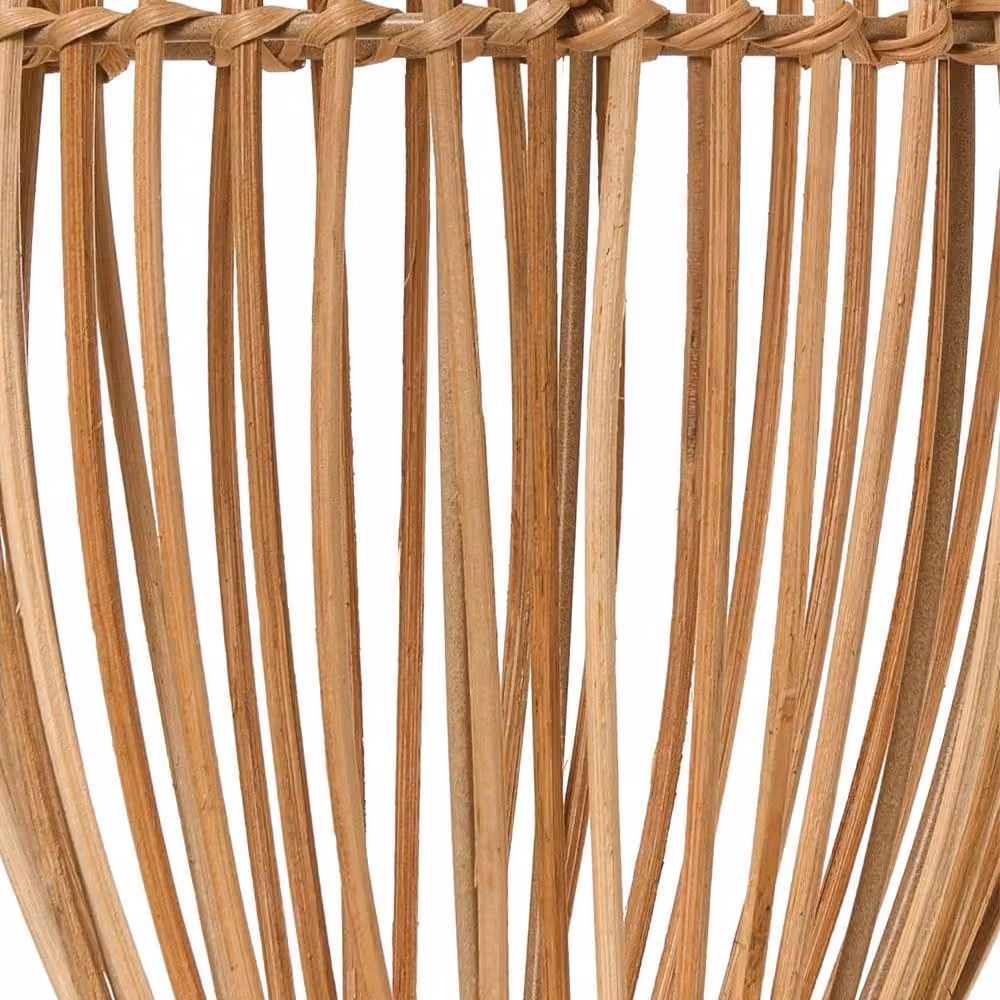 Wyld and Coco Natural Brown Rattan and Metal Round Pendant Lamp – 4