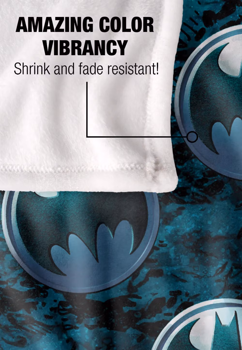 Batman Bat Logo Pattern Super Soft Silky Touch Throw Blanket in White, W/D: 152 x 127 cm – 4