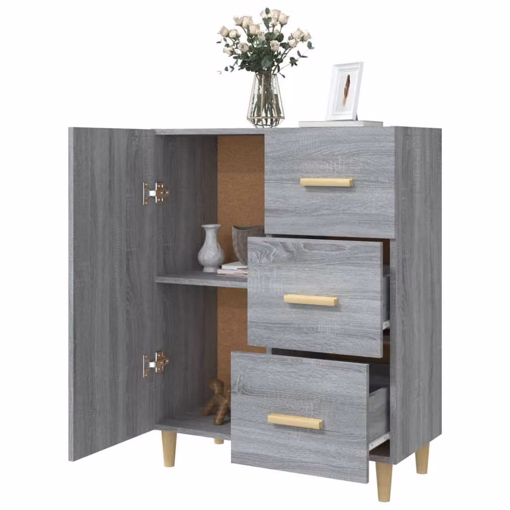 Berkfield Home Grey Sonoma Sideboard in Engineered Wood W/D/H: 69.5 x 34 x 90 cm – 3