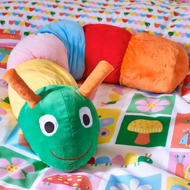 Catherine Lansfield Charlee Caterpillar 3D Shaped Childrens Cushion, Multicolour – 1