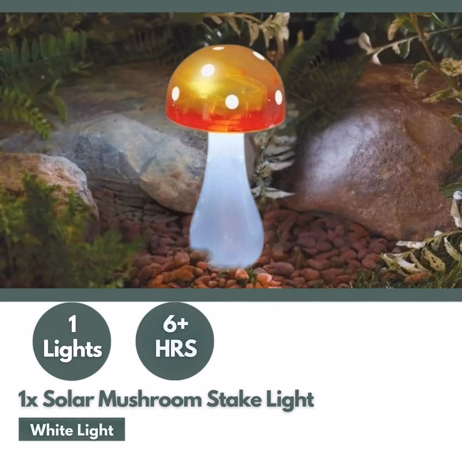 Marco Paul Solar Mushroom Garden Ornament, Yellow, Height: 28 cm – 4