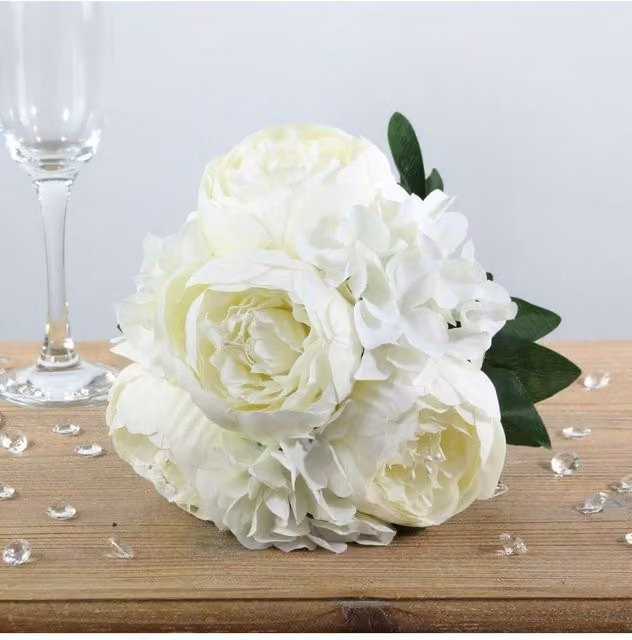 KDMD Arundel Romance Bouquet Ivory Mixed Floral Tabletop Decoration, 2 Pack, Height: 28 cm