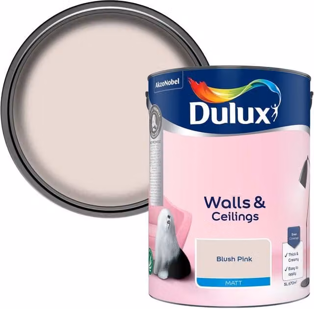 Dulux Matt Emulsion Paint for Walls and Ceilings in Pink