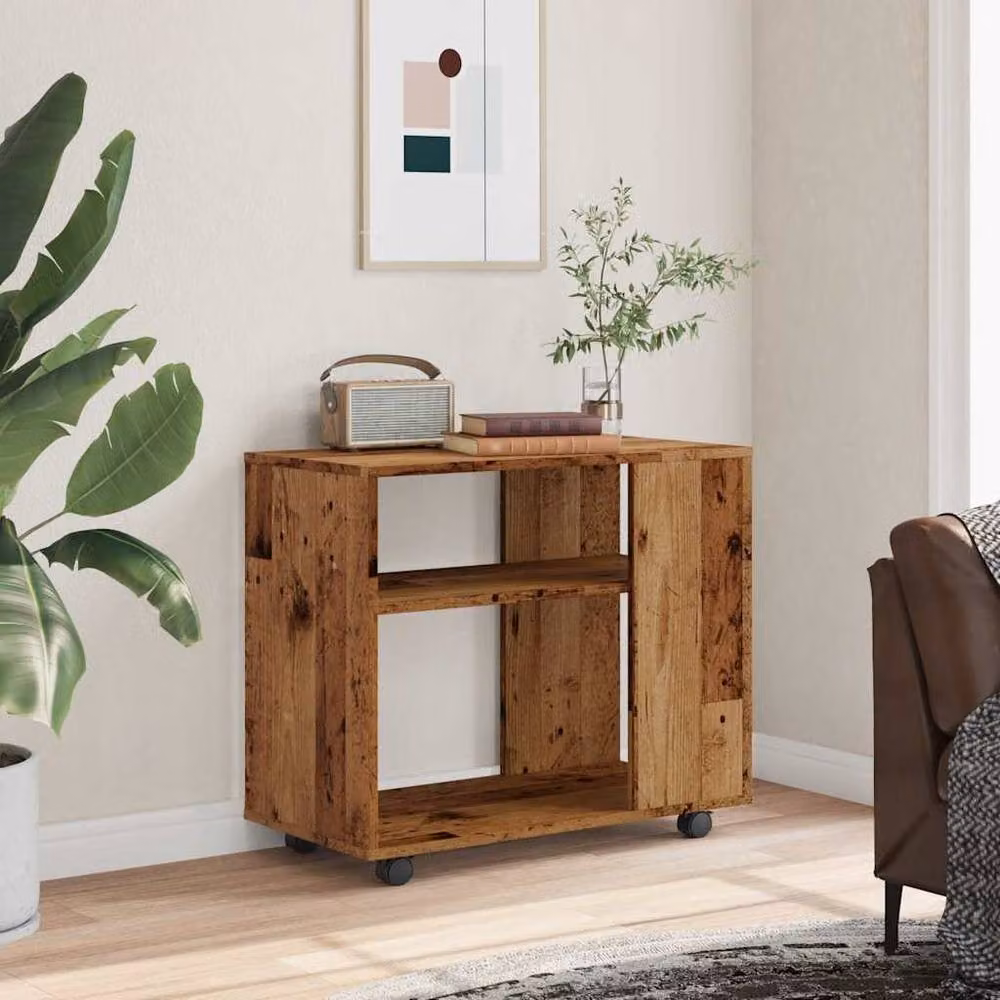 Berkfield Home Old Wood Side Table in Brown, W/D/H: 70 x 35 x 55 cm – 3