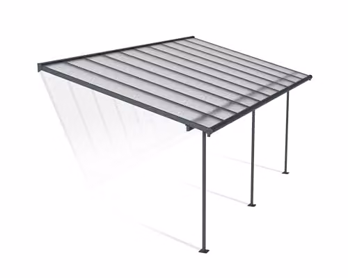 Palram Canopia Sierra Grey Aluminium Lean-to Garden Canopy Pergola