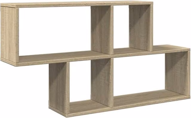 Berkfield Home Sonoma Oak Wall Shelf in Light Tan, W/D/H: 100 x 20 x 53 cm