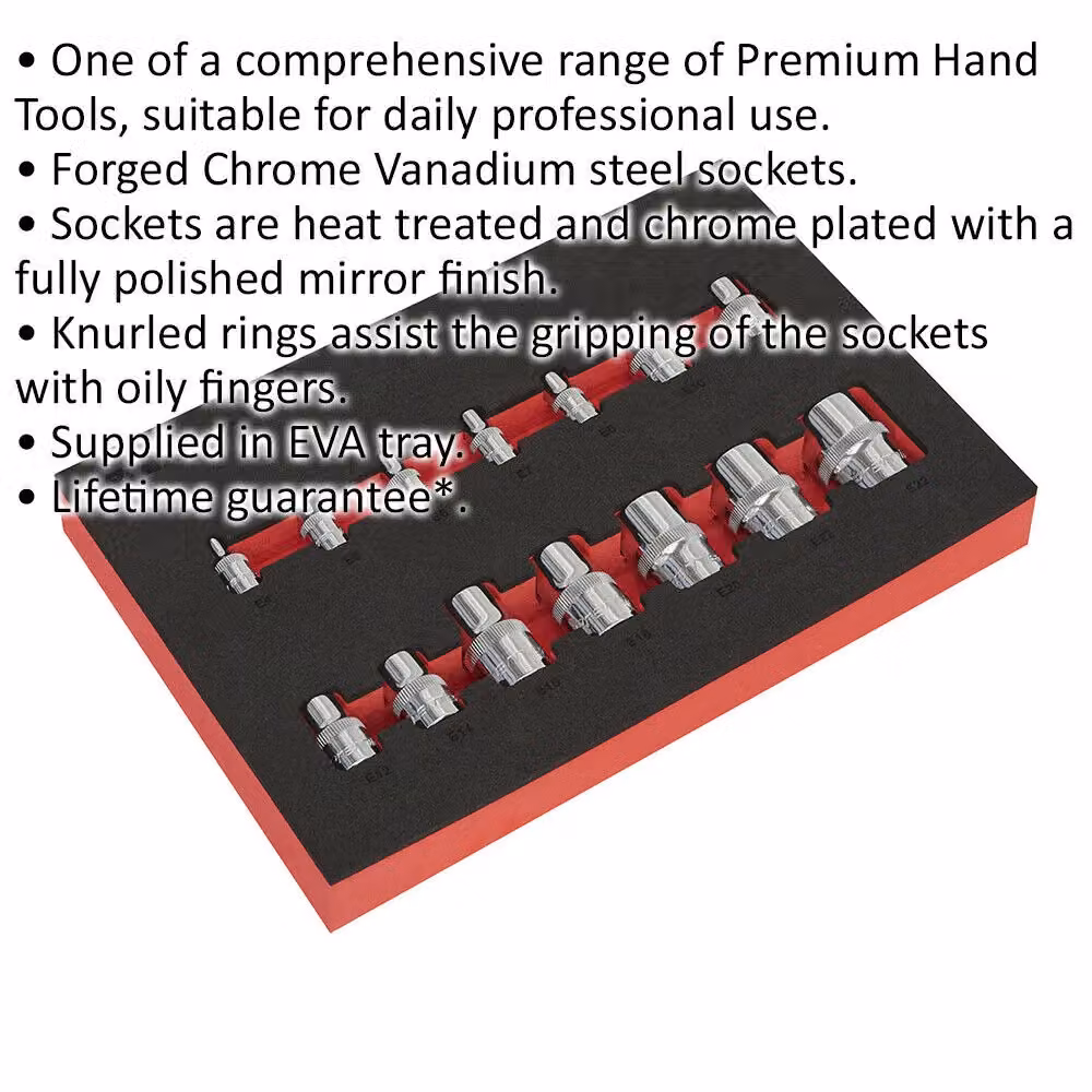 Loops TRX Star Socket Set, 14 Pack, Silver Chrome Vanadium Steel – 2