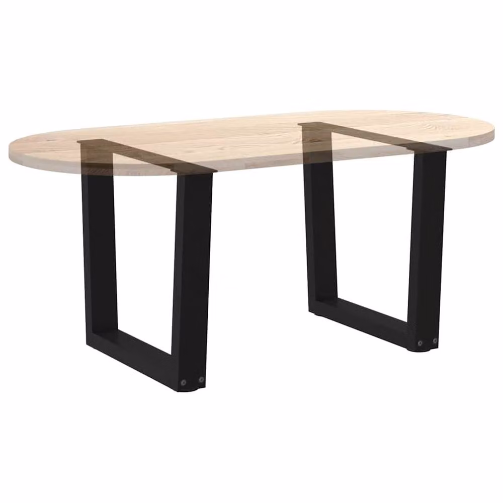 Berkfield Home Modern V-Shape Dining Table Legs, 2 Pieces, Black Steel, H: 42-43.3 cm x W: 60 cm – 6