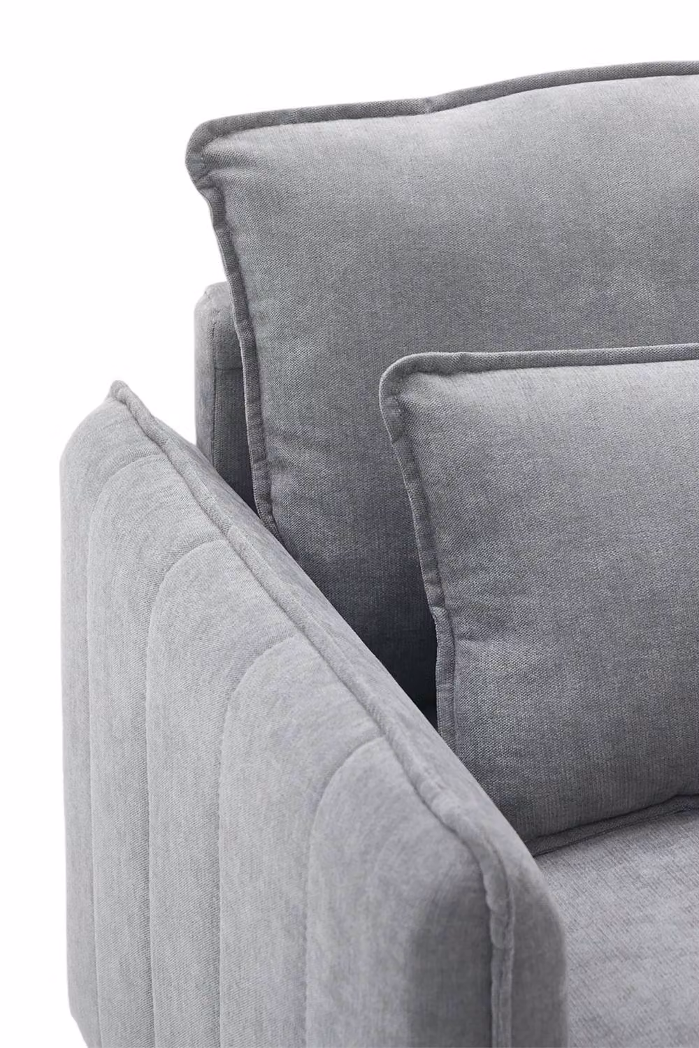 Garden Sanctuary Modern Upholstered Accent Armchair with Lumbar Pillow in Grey and Black – 4