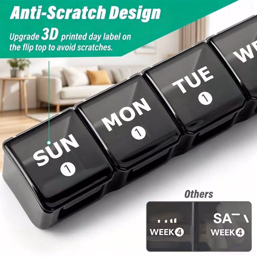 NESTLUNE Black Large 28 Day Monthly Pill Organiser – 2