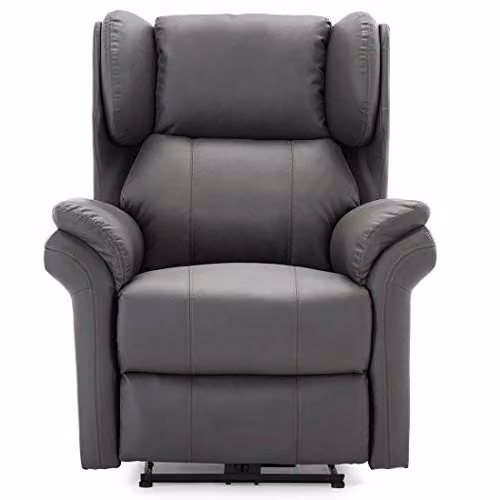 More4Homes Oakford Electric Auto Recliner Wingback Chair in Grey Bonded Leather with USB Port – 7