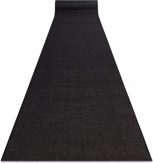RugsX Sisal Floorlux Runner in Black, W/D: 120 x 240 cm