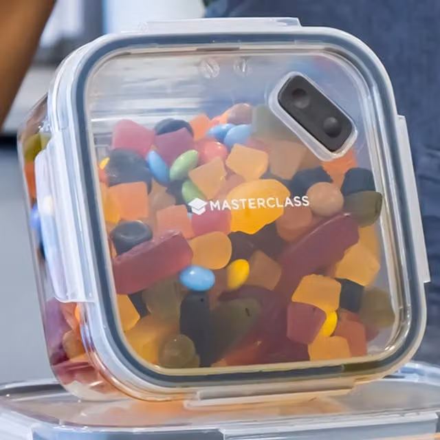 MasterClass Eco-Snap Recycled Plastic Food Container with Snap Lid, Transparent and Yellow
