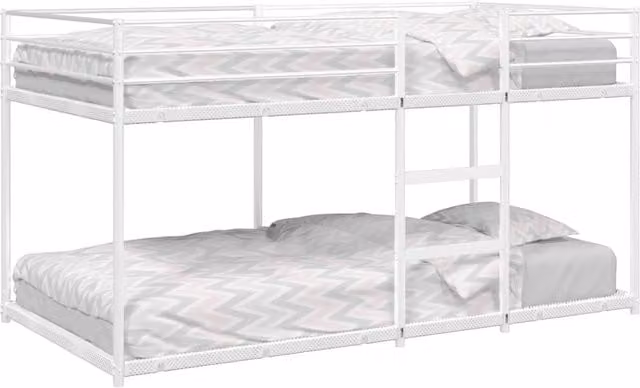 Berkfield Home Metal Bunk Bed in White, W/D/H: 90 x 190 cm
