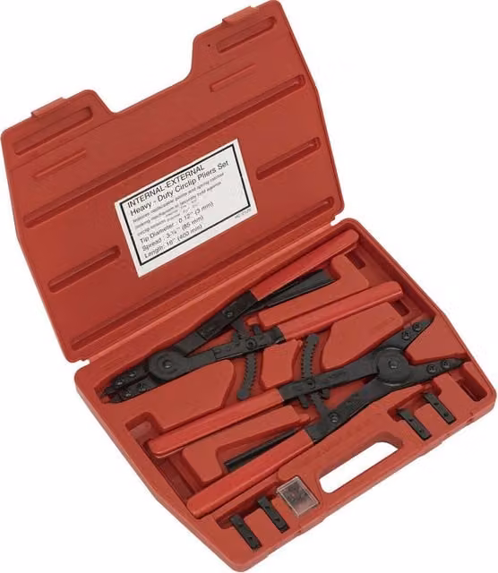 Loops Heavy Duty Circlip Pliers Set, Internal and External, Red and Multicolour, 400mm
