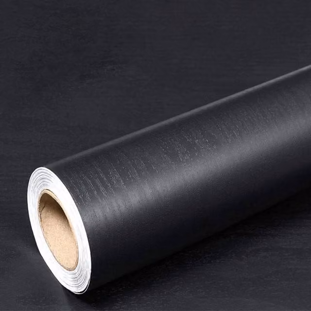 PAWNORA Black Wood Effect Self Adhesive Vinyl Wallpaper, W: 60 cm, L: 500 cm