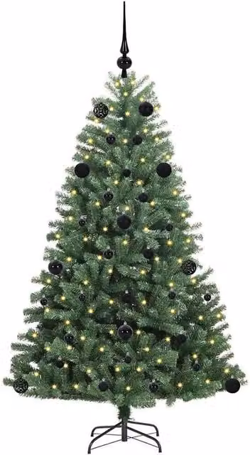 Berkfield Home Realistic Artificial Hinged Christmas Tree in Green, Height: 150 cm