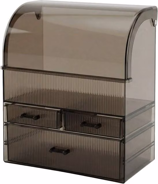 KORVIXA Black and Transparent Acrylic Makeup Storage Organiser