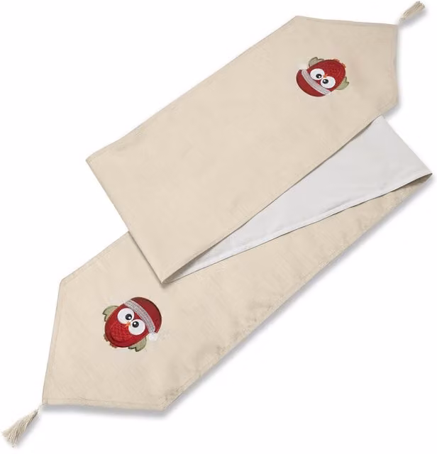 Luxury Living Christmas Table Runner in Beige and Multicolour, W/D/H: 183 x 36 x 36 cm
