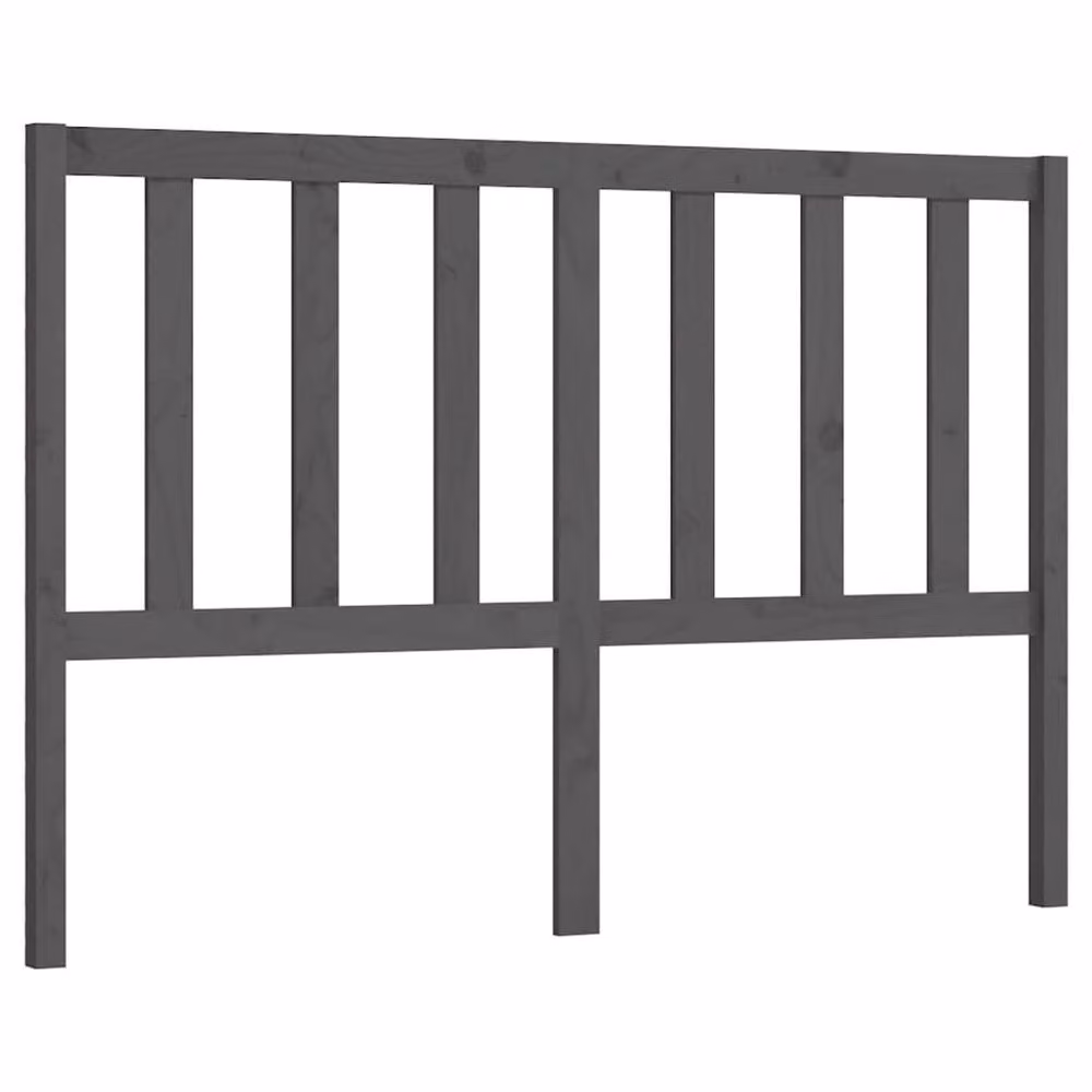 Berkfield Home Beautiful Bed Headboard in Grey Solid Pine Wood, W: 126 cm, D: 4 cm, H: 100 cm – 2