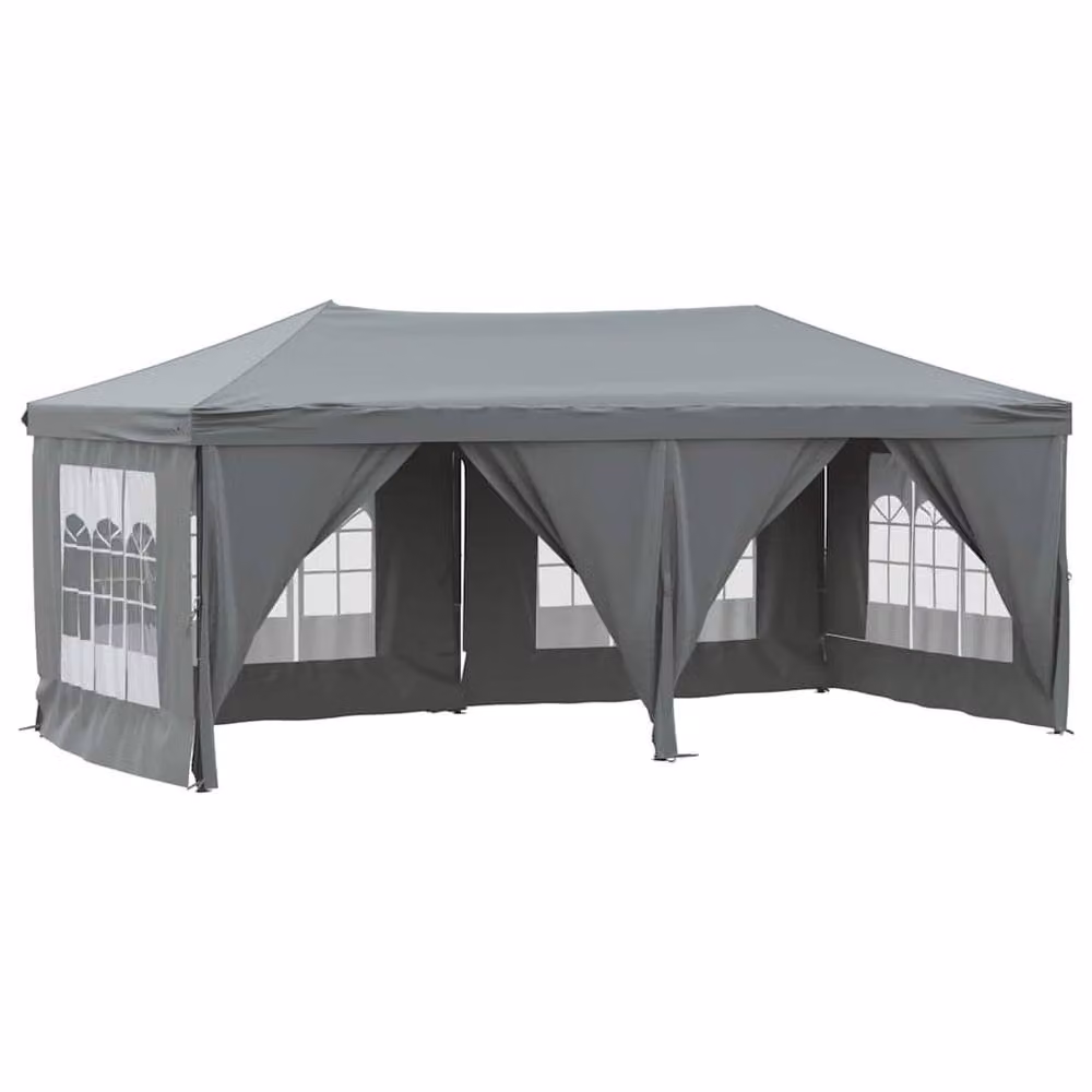 Berkfield Home Decorative Folding Party Tent with Sidewalls, Anthracite Dark Grey, W: 6 m, D: 3 m – 3