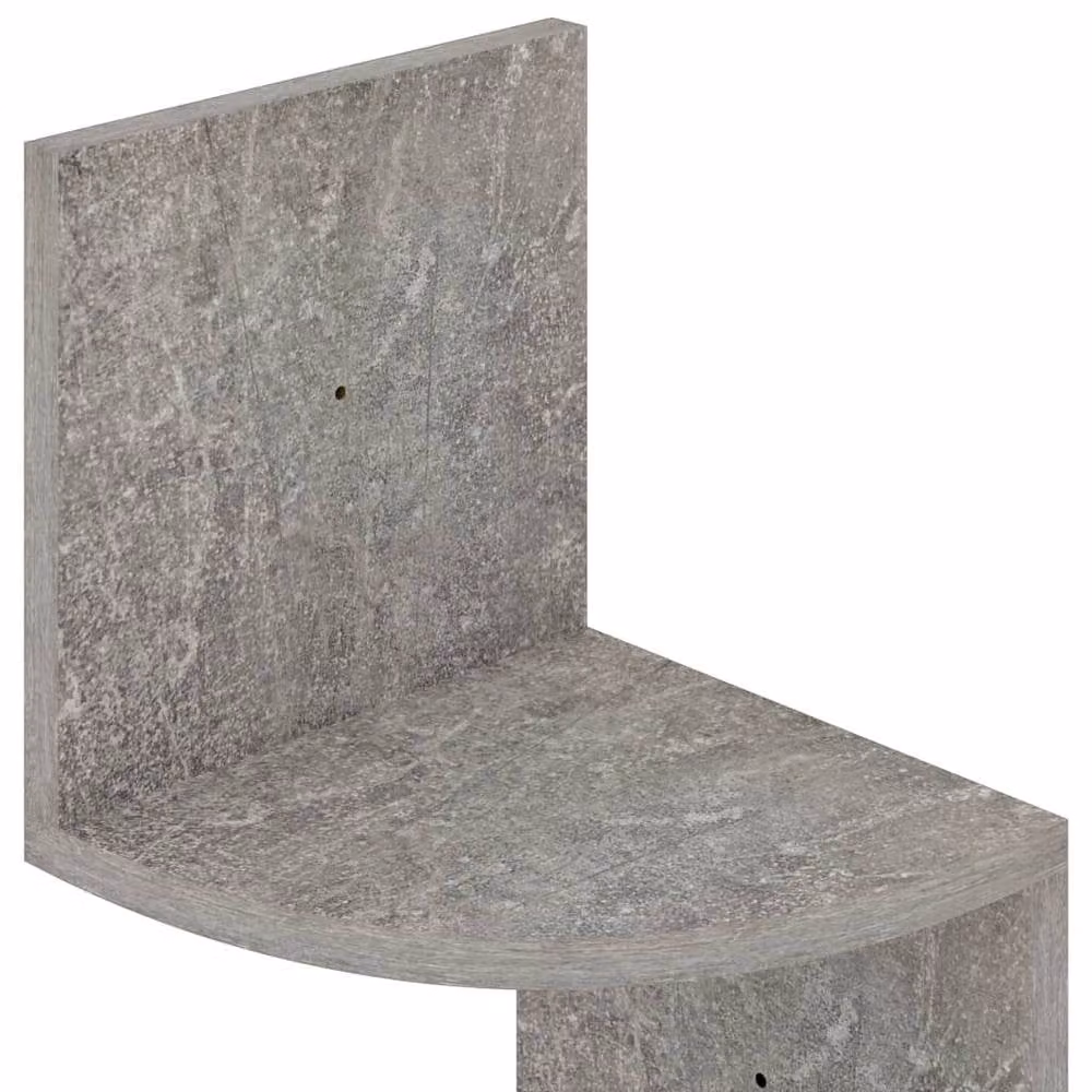 Berkfield Home Wall Mounted Corner Shelf in Concrete Grey, W/D/H: 19 x 19 x 123 cm – 4