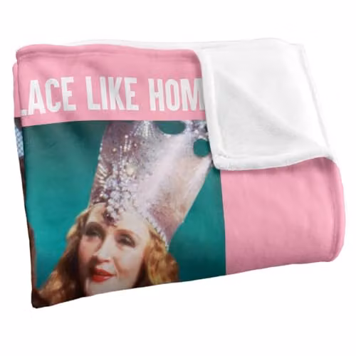 Warner Bros. The Wizard of Oz Glenda No Place Like Home Super Soft Fleece Throw Blanket, Multicolour, W: 91.44 cm, D: 147 cm – 2
